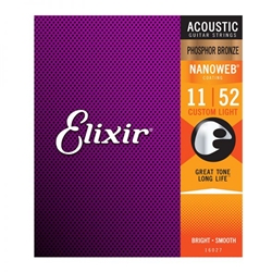 E16027 Elixir Nanoweb Phospher Bronze Custom Light Acoustic Strings