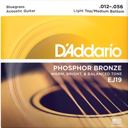 D'Addario EJ19 D'addario Phospher Bronze 12-56 Bluegrass Acoustic Strings