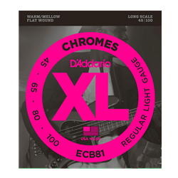 ECB81 D'Addario XL Chromes Flat Wound - Long-Scale, 45-100