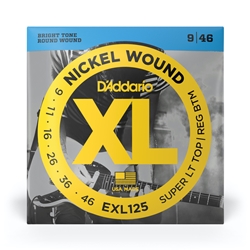 D'Addario  D'addario EXL125 Nickel Wound Super LT Top/Reg Bottom
