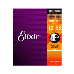 Elixir 16052 Nanoweb Phosphor Bronze Light Guitar Strings