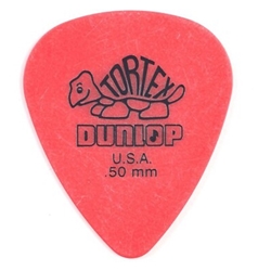 418P.50 Dunlop Tortex Standard Picks 12 Pack size .50mm, red
