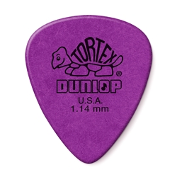 418P1.14 Dunlop Tortex Standard Picks 12 Pack, Size 1.14mm, purple