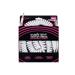 P06045 Ernie Ball 30' Coily Cable, White