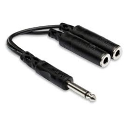 YPP-111 Hosa Y Cable 1/4 in TS to Dual 1/4 in TSF