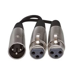 YXF-119 Hosa Y-Cable XLR3M to Dual XLR3F - 6"