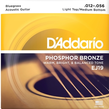 D'Addario EJ19 D'addario Phospher Bronze 12-56 Bluegrass Acoustic Strings