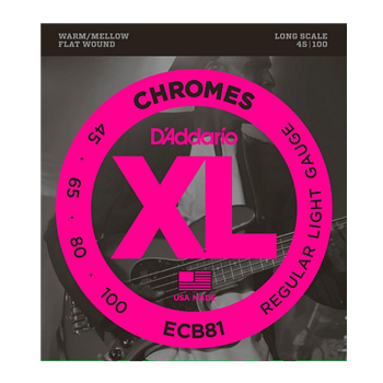 ECB81 D'Addario XL Chromes Flat Wound - Long-Scale, 45-100
