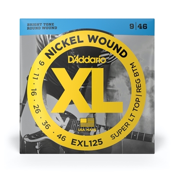 D'Addario  D'addario EXL125 Nickel Wound Super LT Top/Reg Bottom