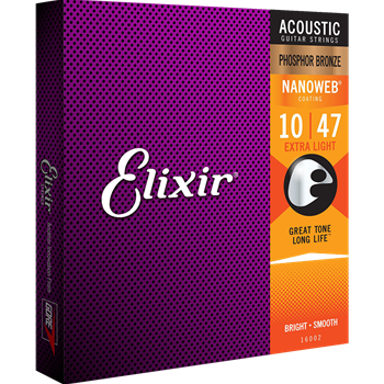 16002 Elixir Nanoweb Phospher Bronze Extra Light10-47