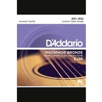 EJ26 D'Addario Phosphor Bronze Custom Light Ej26