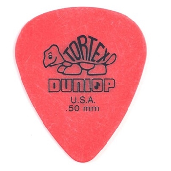 418P.50 Dunlop Tortex Standard Picks 12 Pack size .50mm, red