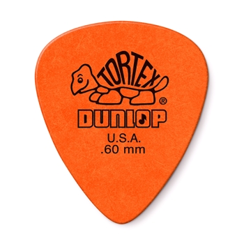 418P.60 Dunlop Tortex Standard Picks 12 Pack size .60mm, orange