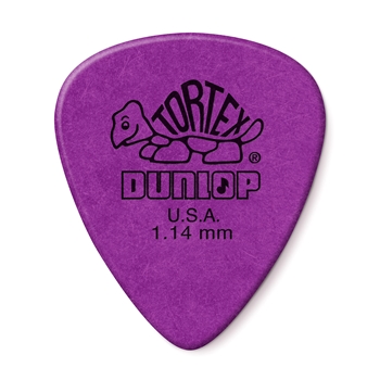 418P1.14 Dunlop Tortex Standard Picks 12 Pack, Size 1.14mm, purple