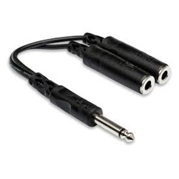 YPP-111 Hosa Y Cable 1/4 in TS to Dual 1/4 in TSF