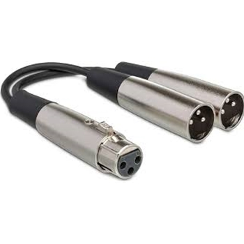 YXM-121 Hosa Y-Cable XLR3F toDual XLR3M - 6"